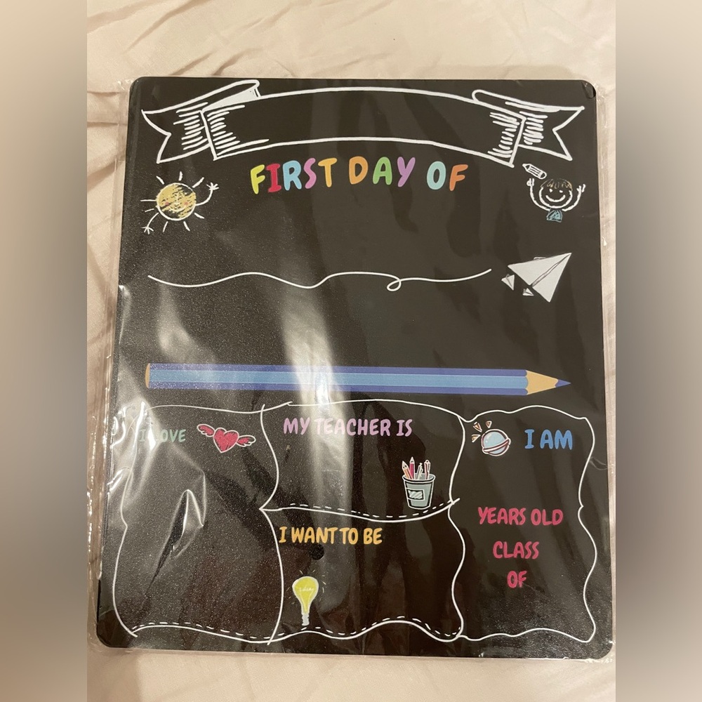 First day and last day of school board with chalk markers